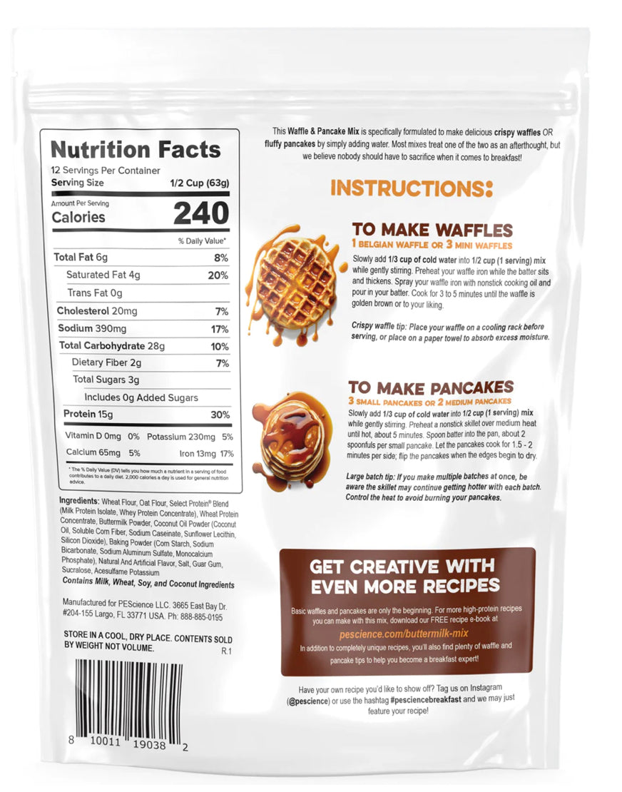 PEScience Homestyle Buttermilk Protein Pancake & Waffle Mix