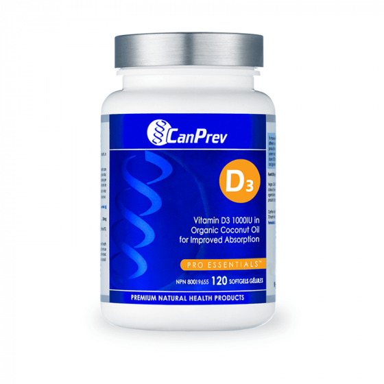 CanPrev D3 + Organic Coconut Oil 120 Softgels